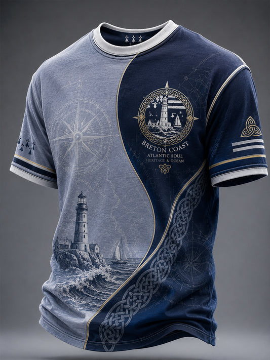 T-shirt pour hommes imprimé celtique de Bretagne, France