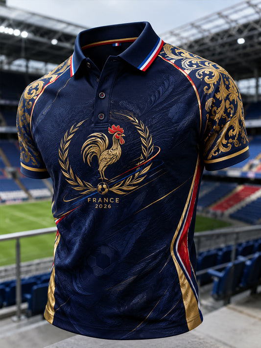 Polo imprimé artistique France Football pour homme