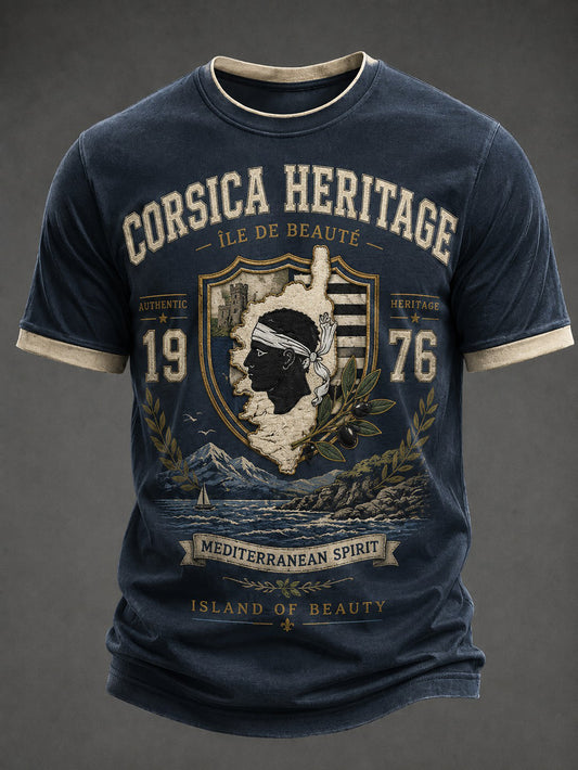 T-shirt pour homme imprimé du drapeau de la Corse