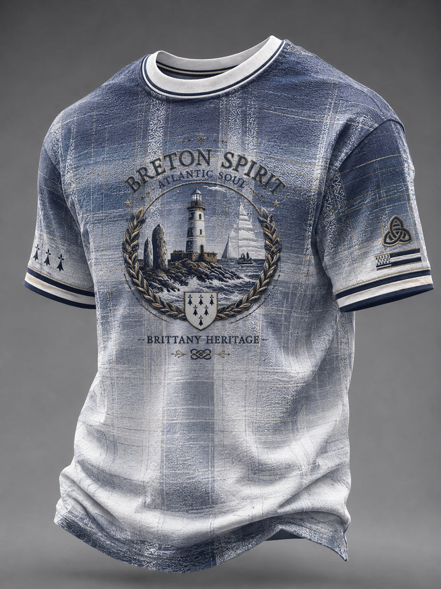 T-shirt pour hommes imprimé celtique de Bretagne, France