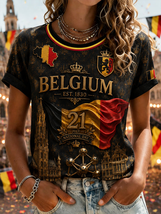 T-shirt à manches courtes sur le thème de la Journée nationale de la femme