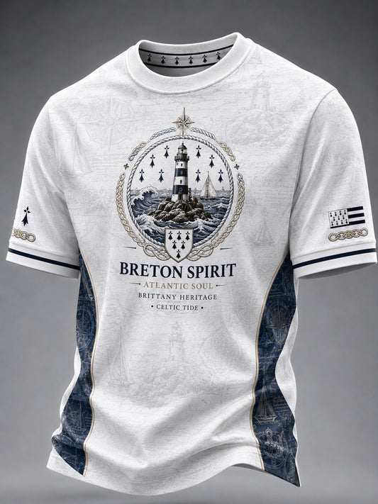 T-shirt pour hommes imprimé celtique de Bretagne, France
