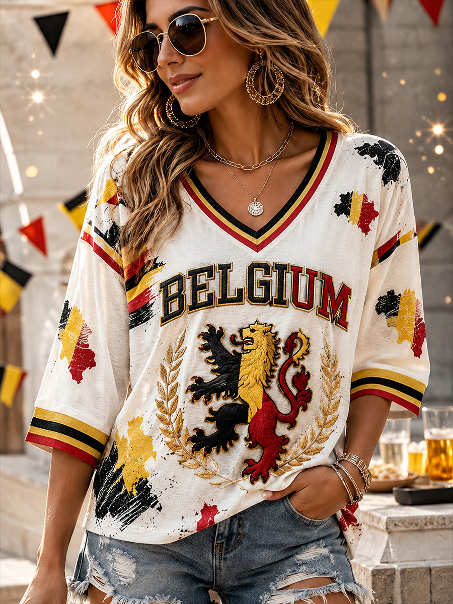 Retro Belgian National Day Celebration Art Print Casual Top