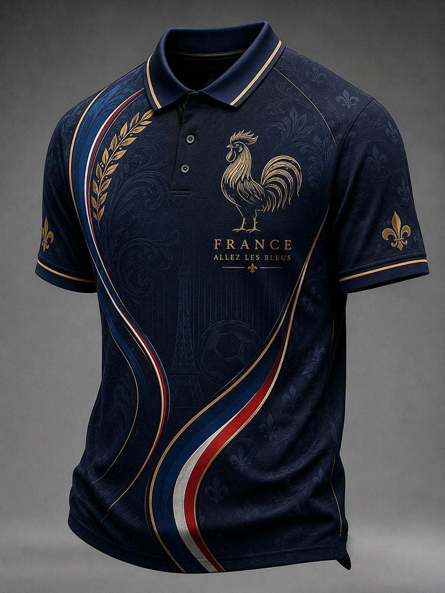 Men's French Football Fan Print Shirt