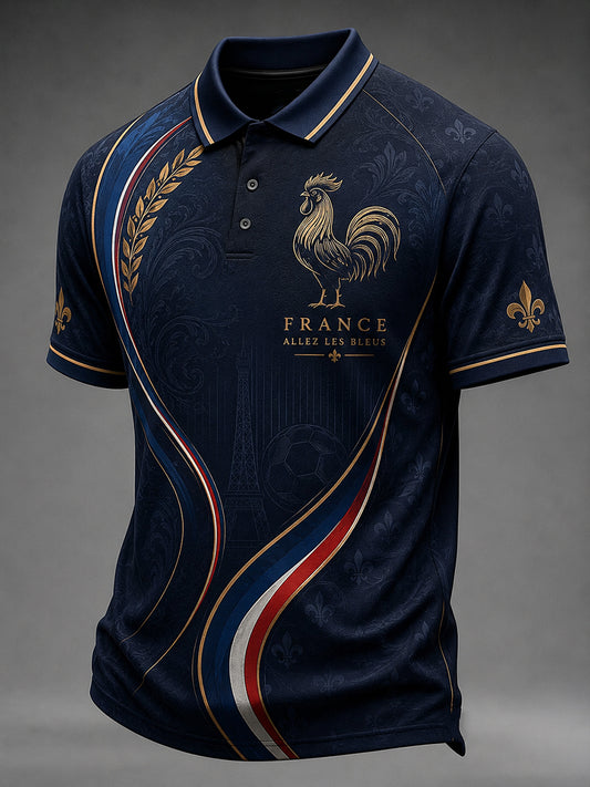Men's French Football Fan Print Shirt
