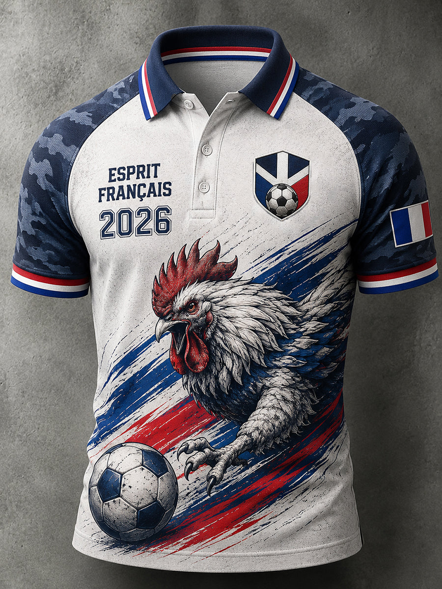 Men's French Football Fan Print Shirt