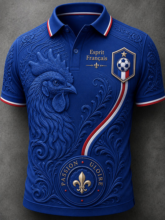 Men's French Football Fan Print Shirt