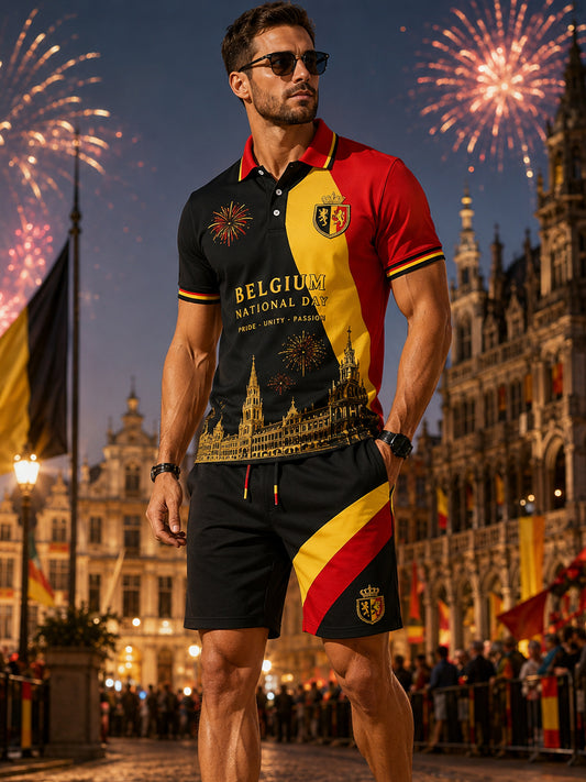 Tenue polo à manches courtes sur le thème de la Journée nationale des hommes