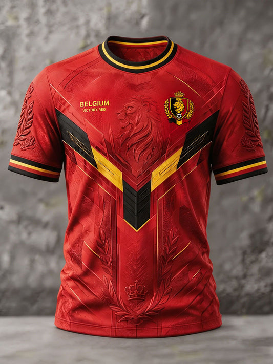 T-shirt imprimé pour hommes, fierté des amateurs de football belge