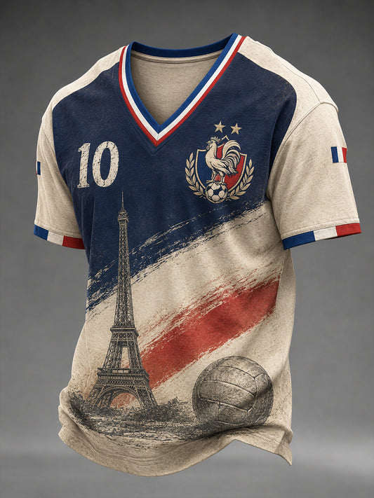 T-shirt col en V France Football pour homme