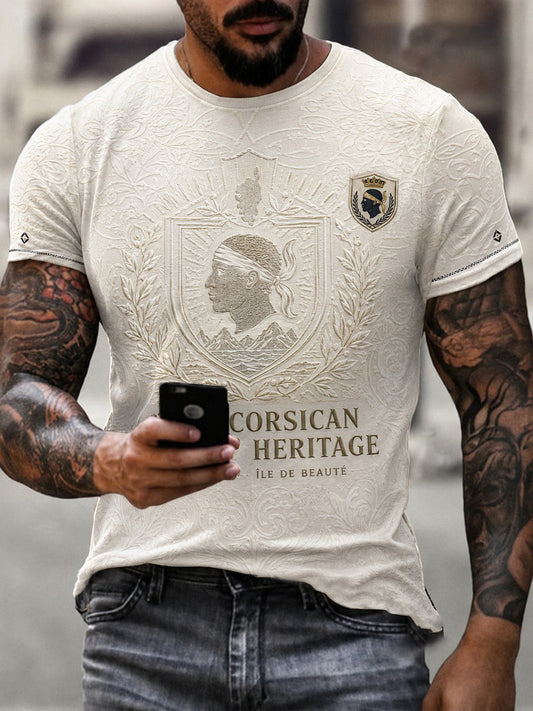 T-shirt pour homme imprimé du drapeau de la Corse