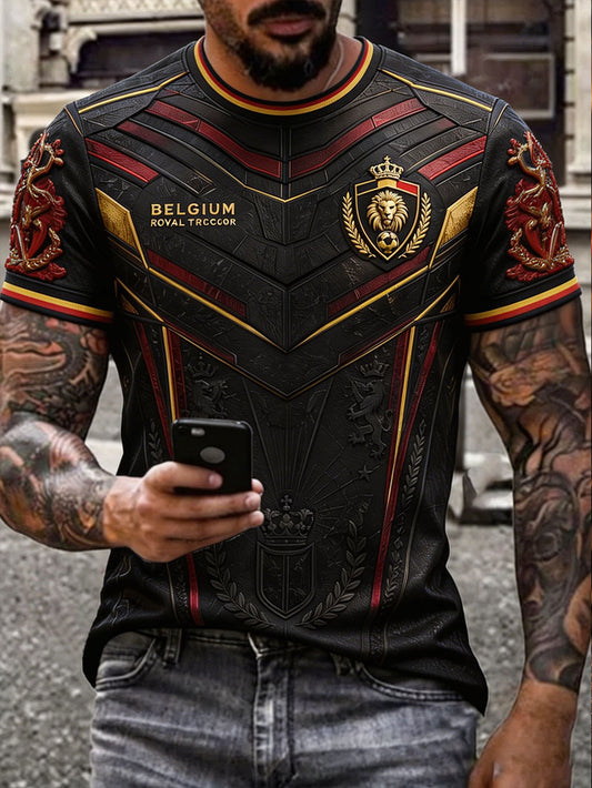T-shirt homme à imprimé artistique pour la Fierté belge