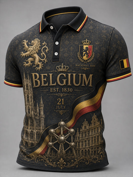 T-shirt polo à manches courtes imprimé pour la célébration de la Journée nationale des hommes