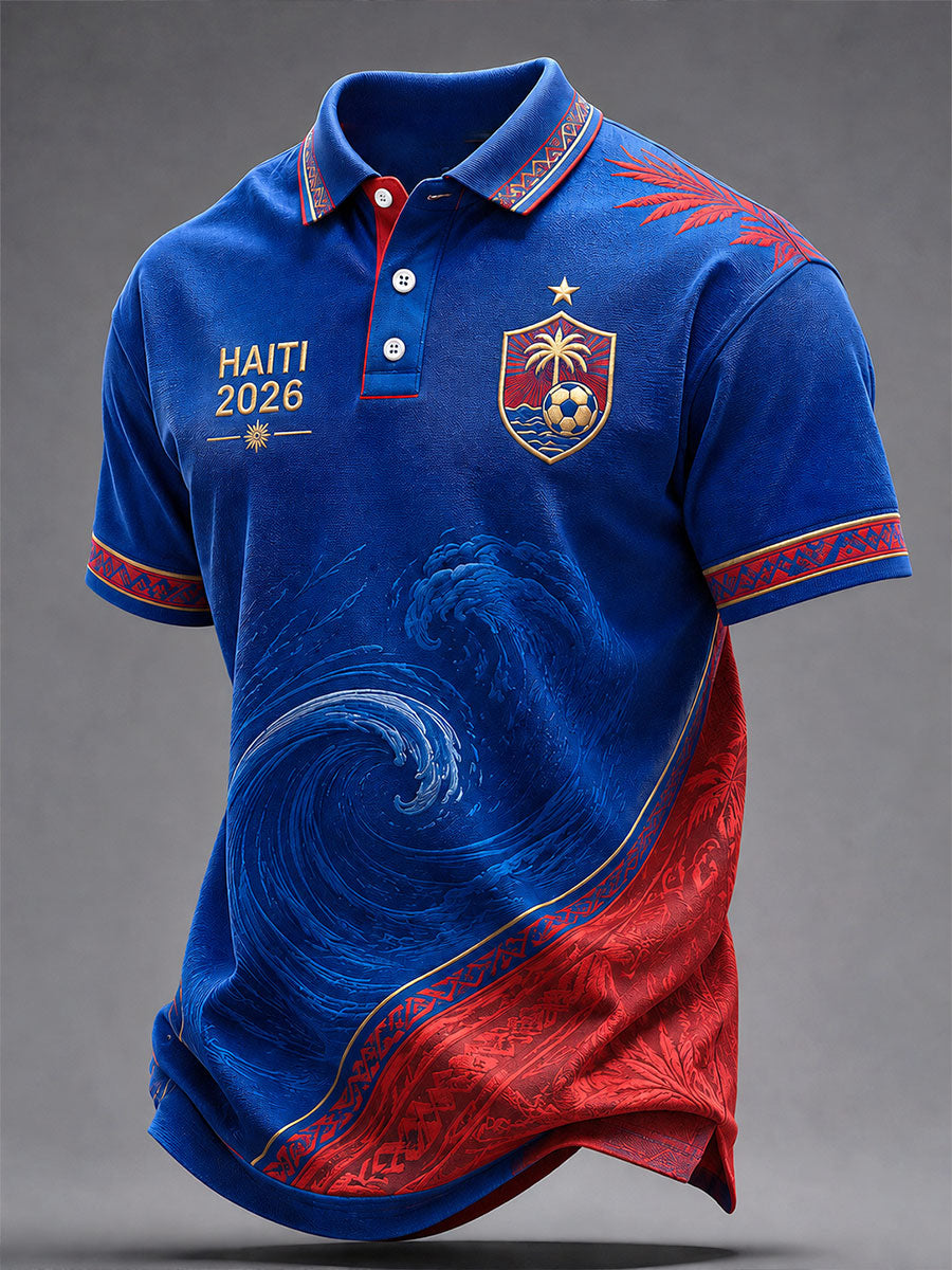 Hommes 2026 Haïti Football Casual Polo Shirt