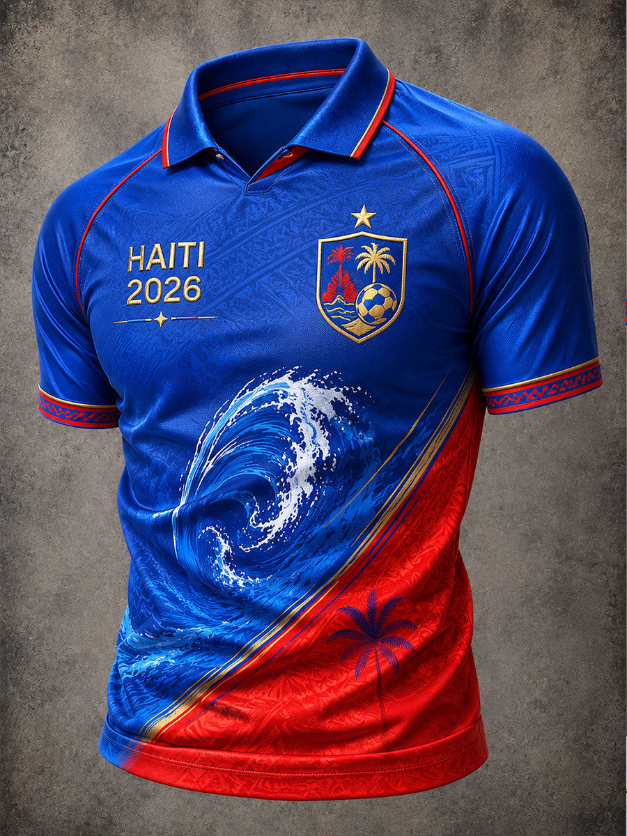T-shirt décontracté 2026 Haïti Football pour hommes
