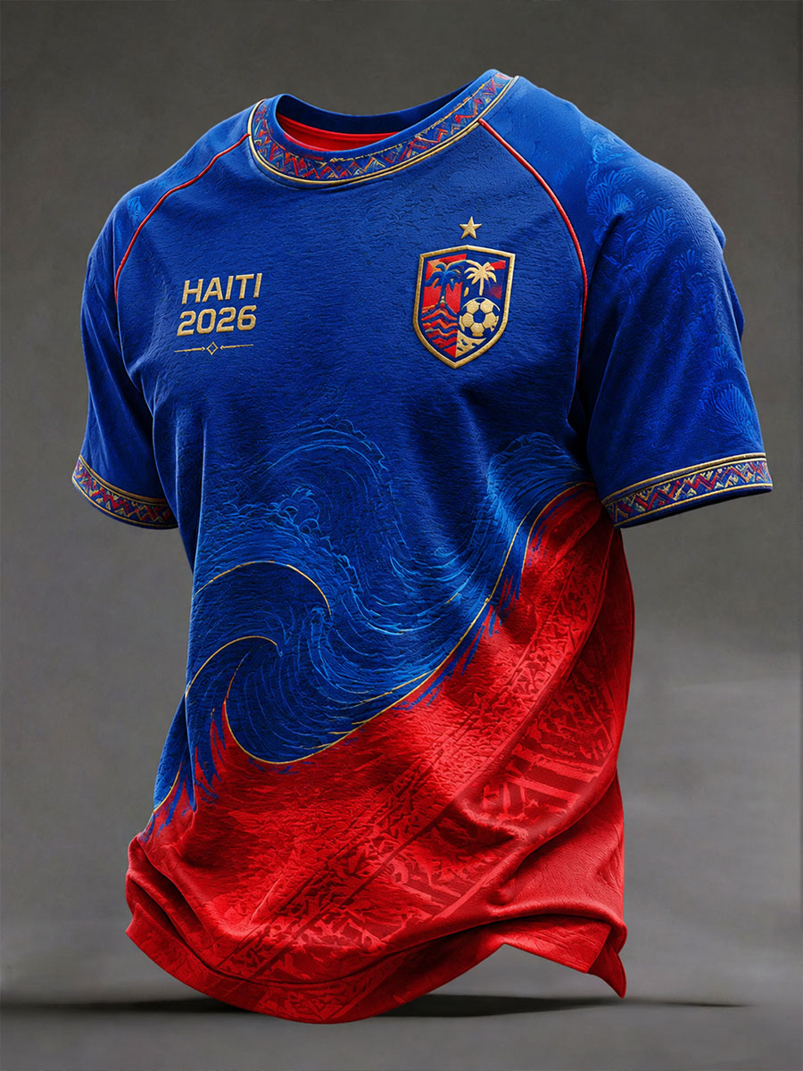 T-shirt décontracté de football Haïti 2026 pour hommes