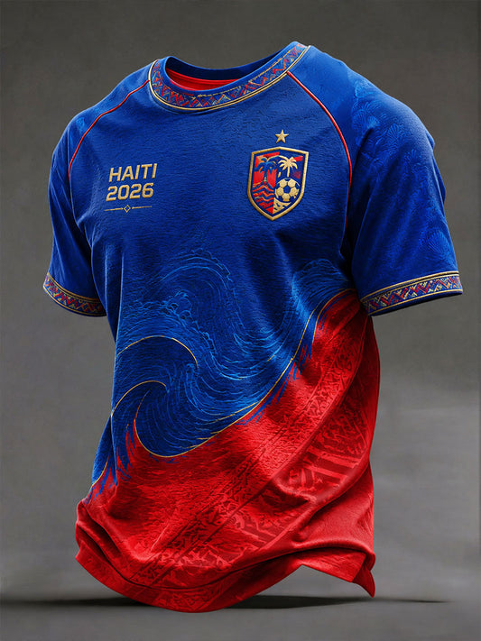 T-shirt décontracté de football Haïti 2026 pour hommes