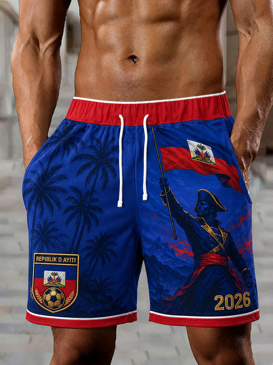 Shorts de football pour hommes Haïti 2026