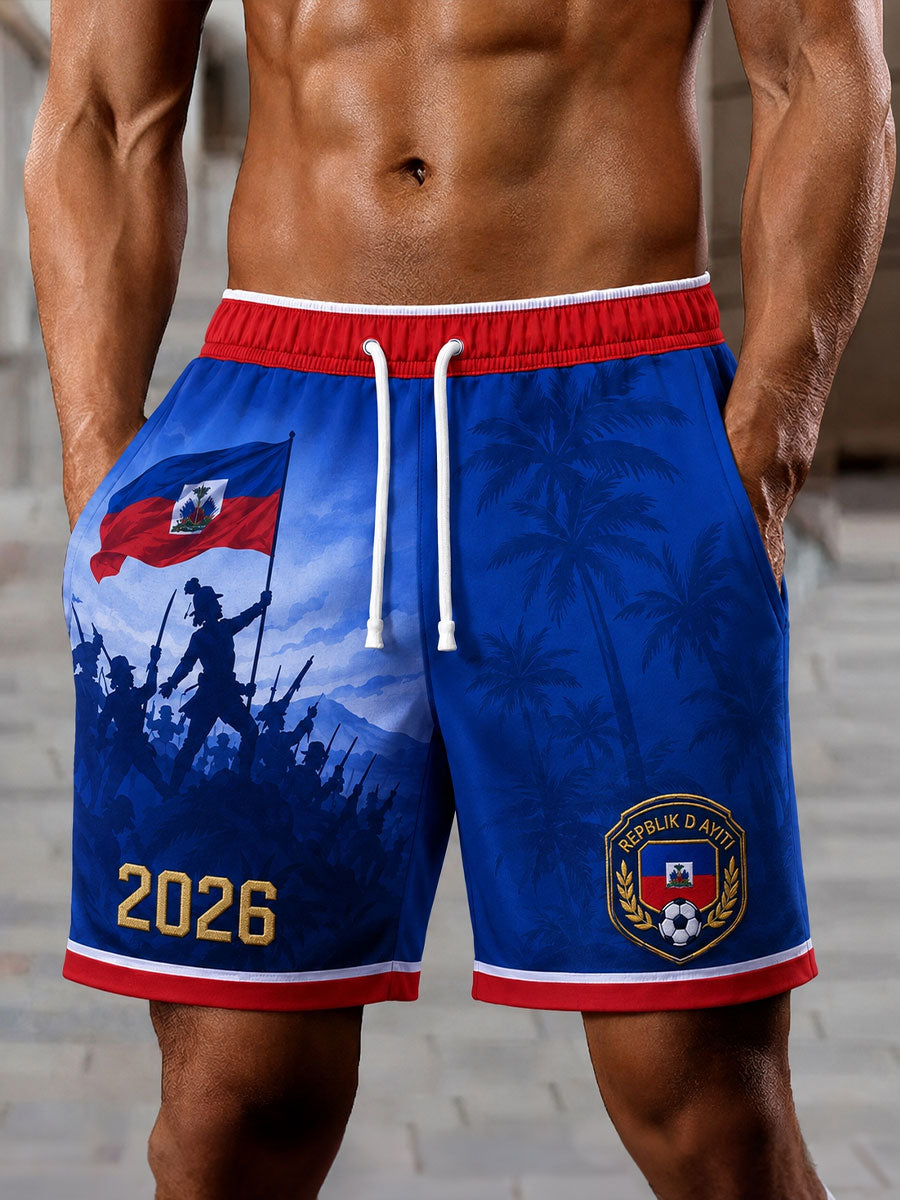 Short 2026 Haiti Soccer Homme