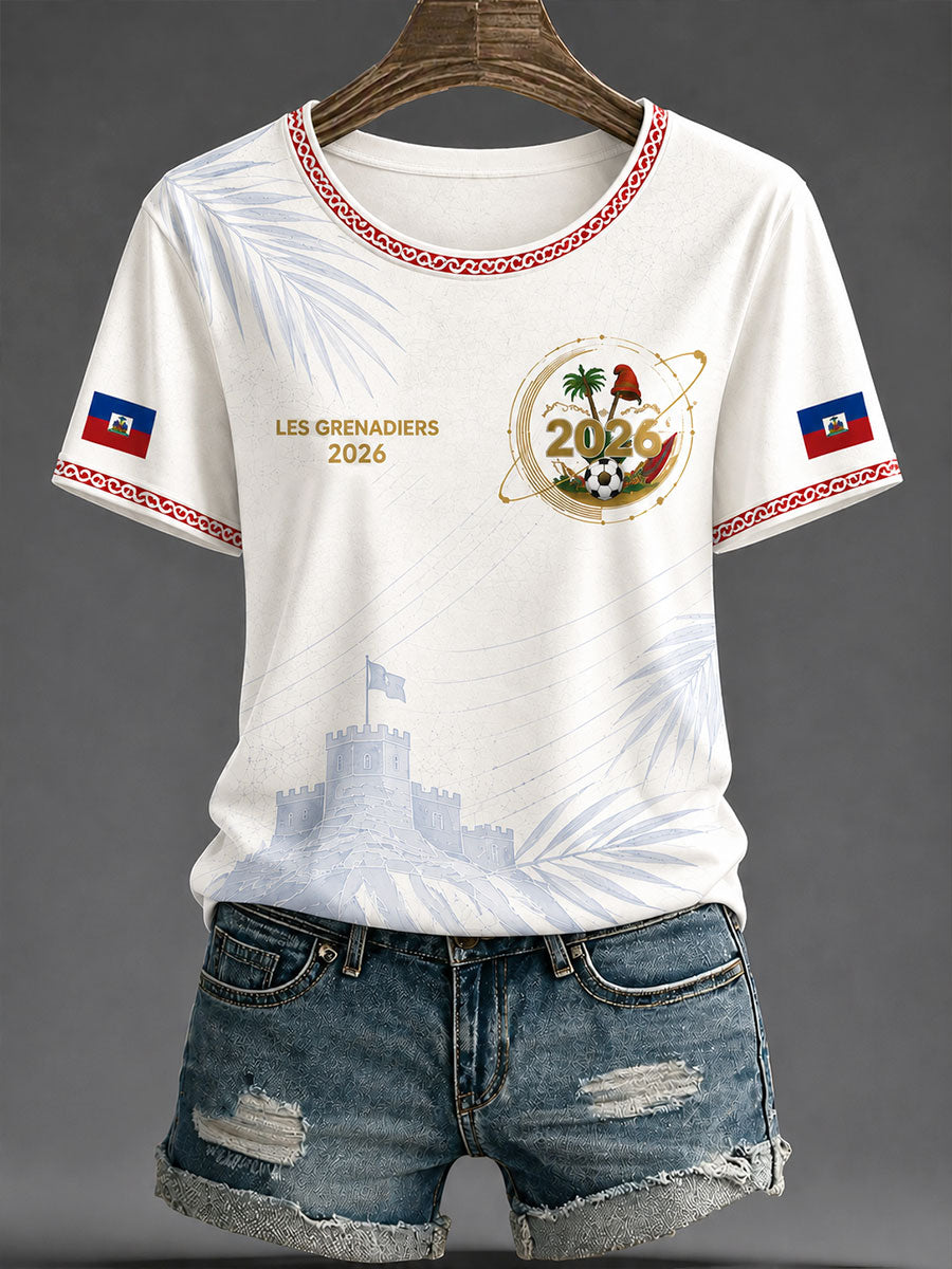 T-shirt décontracté de football Haïti 2026 pour femmes