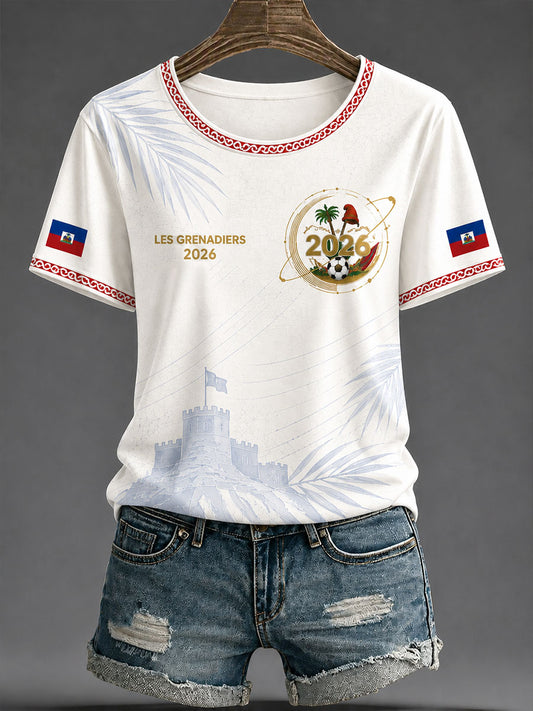 T-shirt décontracté de football Haïti 2026 pour femmes