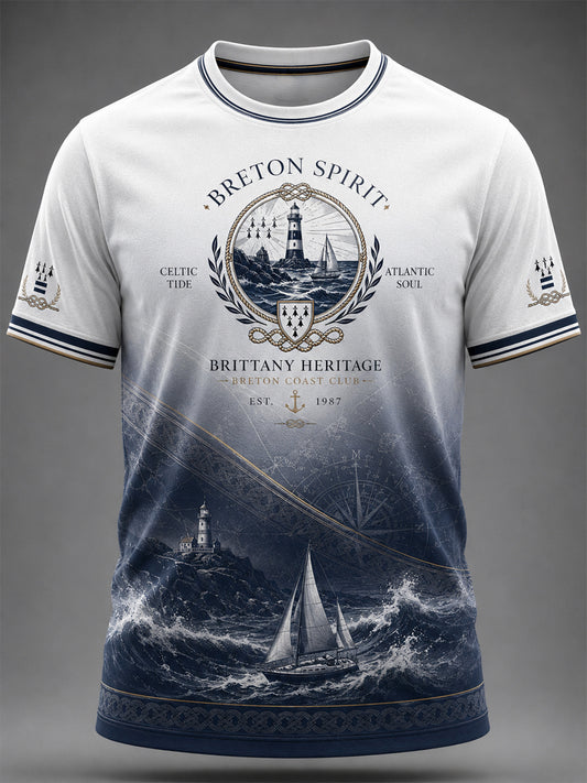 T-shirt pour hommes imprimé celtique de Bretagne, France