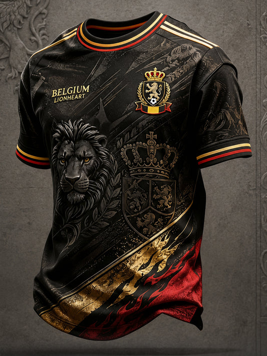 T-shirt à imprimé d'art pour homme Belgium Football Lover