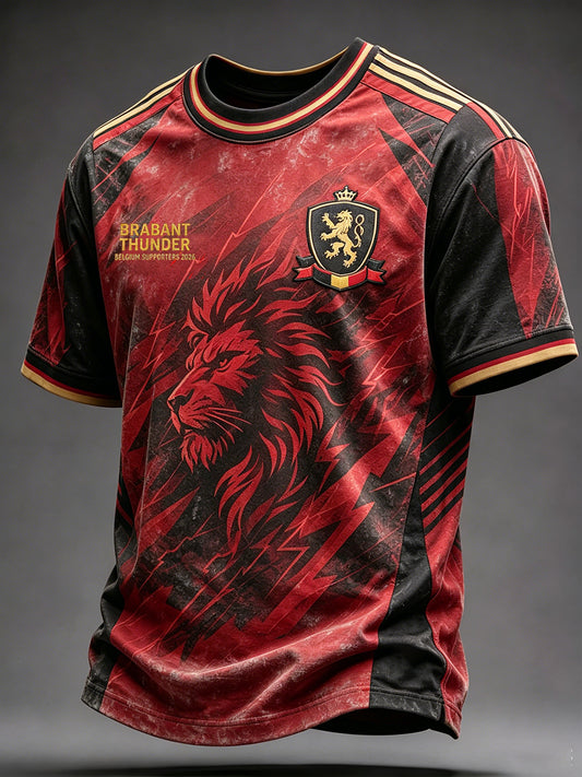 T-shirt imprimé pour passionnés de football belge, modèle homme