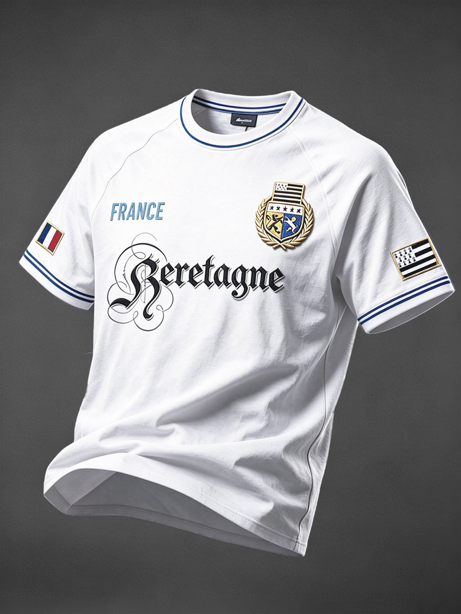 Hommes Français Bretagne Imprimer Business-T-shirt décontracté