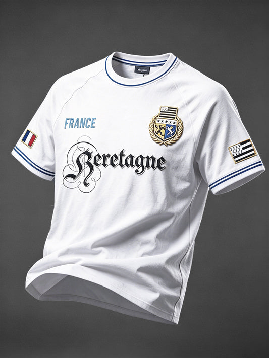 Hommes Français Bretagne Imprimer Business-T-shirt décontracté