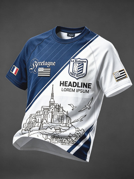T-shirt Homme Bretagne Française Mont Saint-Michel Imprimé Business