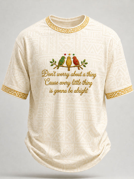 T-shirt décontracté imprimé pour homme «Every Little Thing Is Gonna Be Alright»