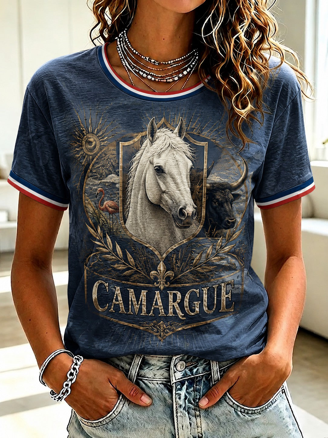 T-shirt imprimé France Camargue Femme