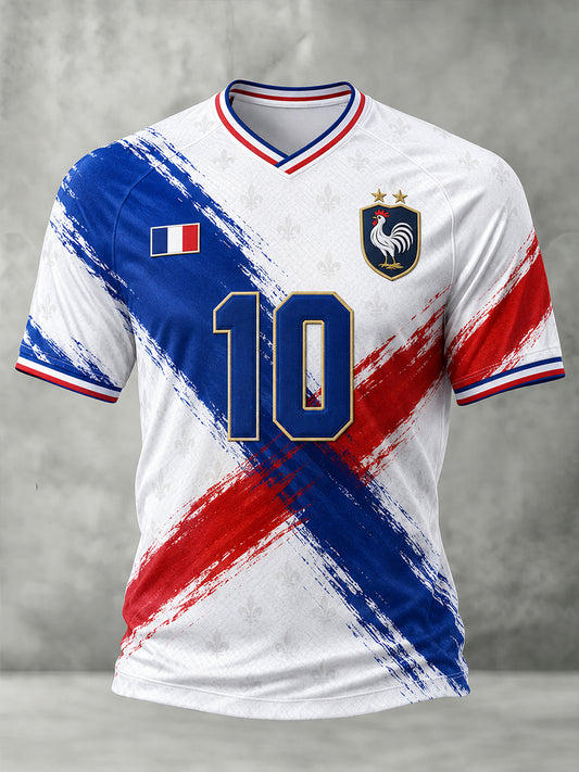 T-shirt manches courtes de football français pour hommes
