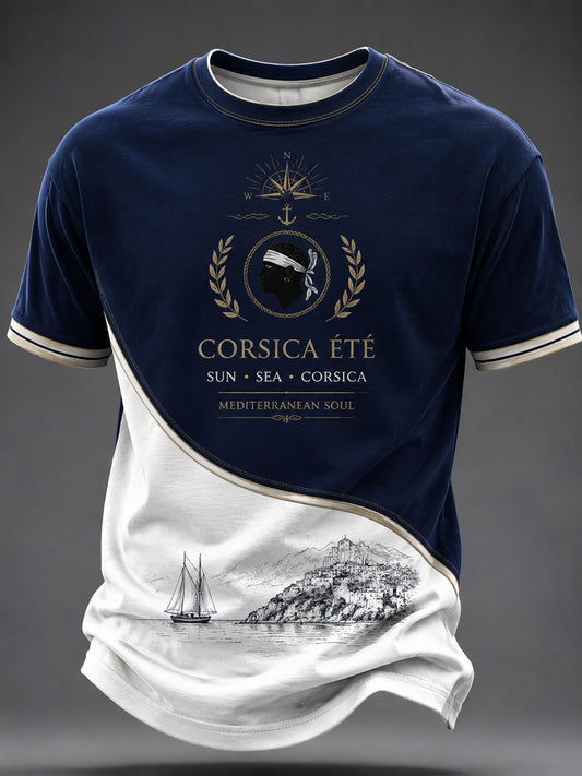 T-shirt pour homme imprimé du drapeau de la Corse