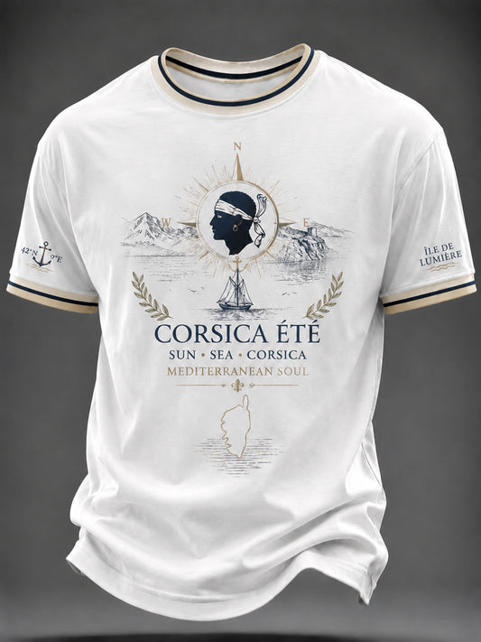 T-shirt pour homme imprimé du drapeau de la Corse