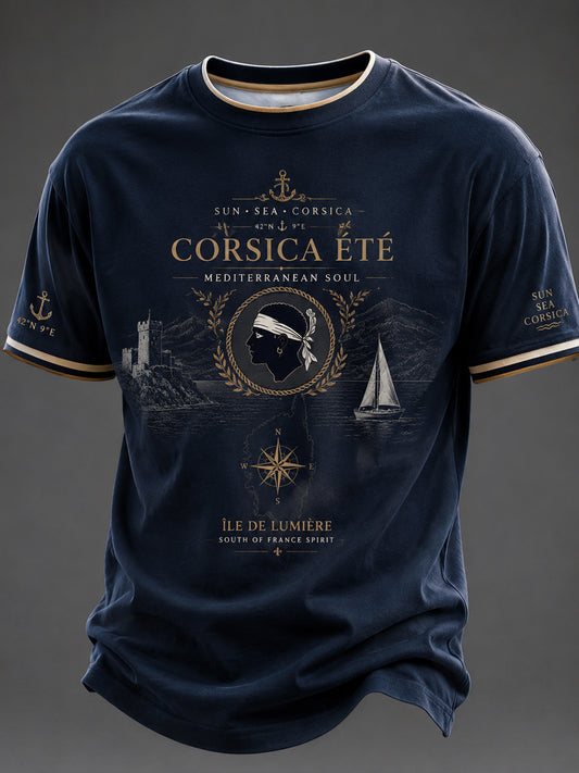 T-shirt pour homme imprimé du drapeau de la Corse