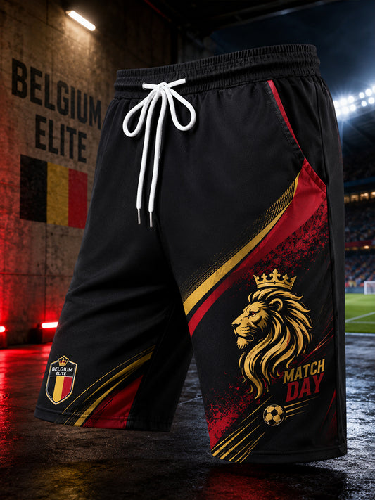 Short Athlétique Homme Avec Imprimé Dynamique Sur Le Thème De Soccer