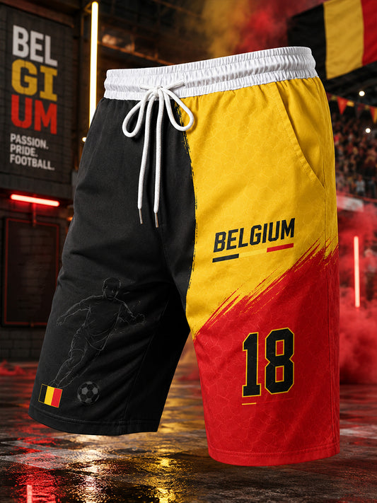 Shorts de sport pour homme à imprimé dynamique sur le thème du football