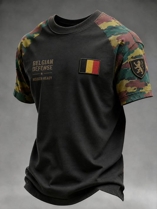 T-shirt homme à manches courtes avec imprimé camouflage militaire