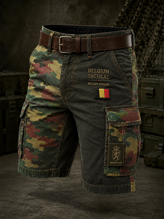 Pantalons cargo courts à imprimé camouflage militaire pour homme