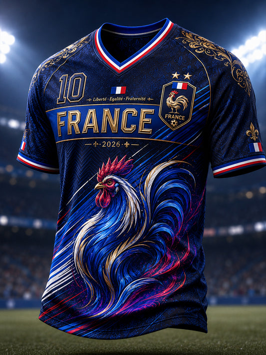 T-shirt col en V France Football pour homme