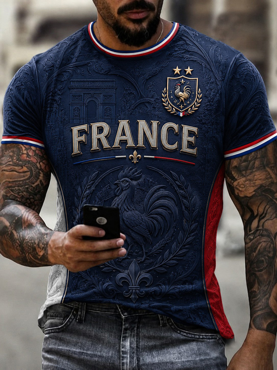 T-shirt homme France Football imprimé