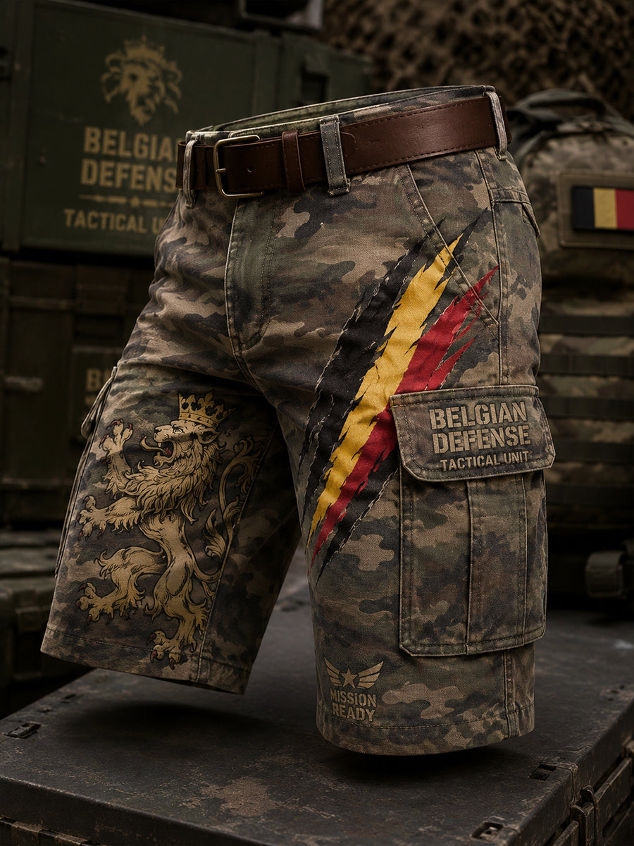 Pantalon cargo raccourci pour hommes avec imprimé de style militaire vintage