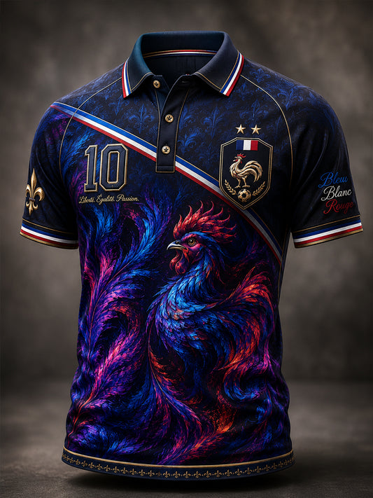 Polo imprimé artistique France Football pour homme