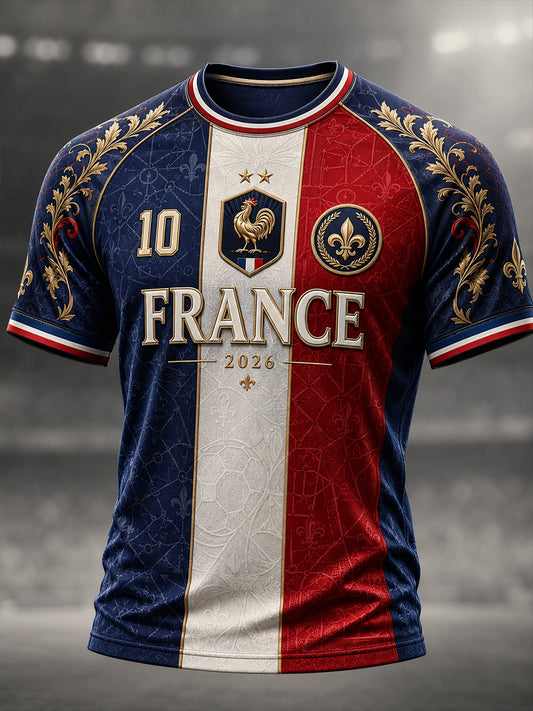 T-shirt à manches courtes pour hommes, commémoration patriotique française