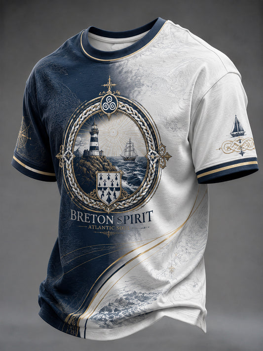 T-shirt pour hommes imprimé celtique de Bretagne, France