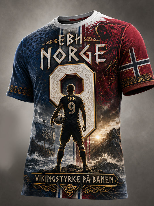 T-shirt imprimé d’art commémoratif de la Journée de la Norvège pour hommes