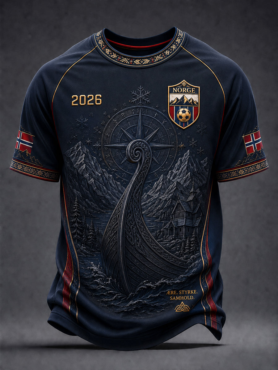 T-shirt décontracté rétro art classique norvégien