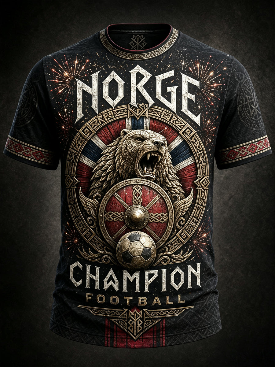T-shirt imprimé d’art commémoratif de la Journée de la Norvège pour hommes